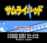 Samurai Kid title screen for GameBoy Color
